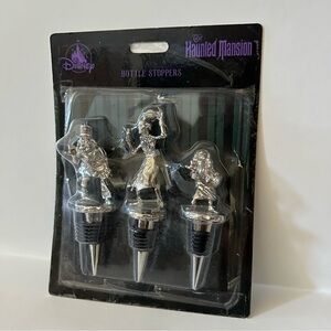 Disney Haunted Mansion Hitchhiking Ghosts Wine Bottle Stoppers Silver Set